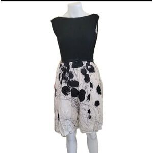 Vintage Joseph Magnin floral shadows a line dress 50s 60s poor condition knee le